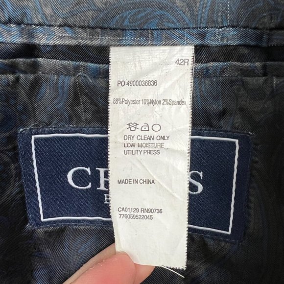 Chaps Sport Coat Blazer Jacket Mens 42R Navy Blue Corduroy Two Button Business - Picture 9 of 11